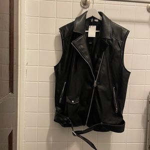 Black biker vest- brand new never worn